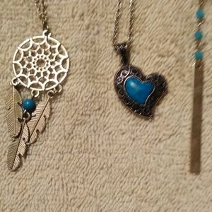 Set of three costume turquoise necklaces